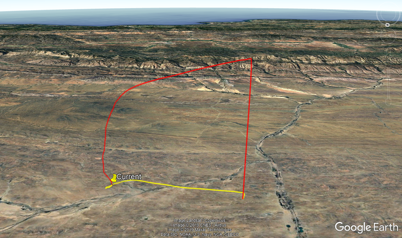 Rocket GPS flight path plotted in Google Earth